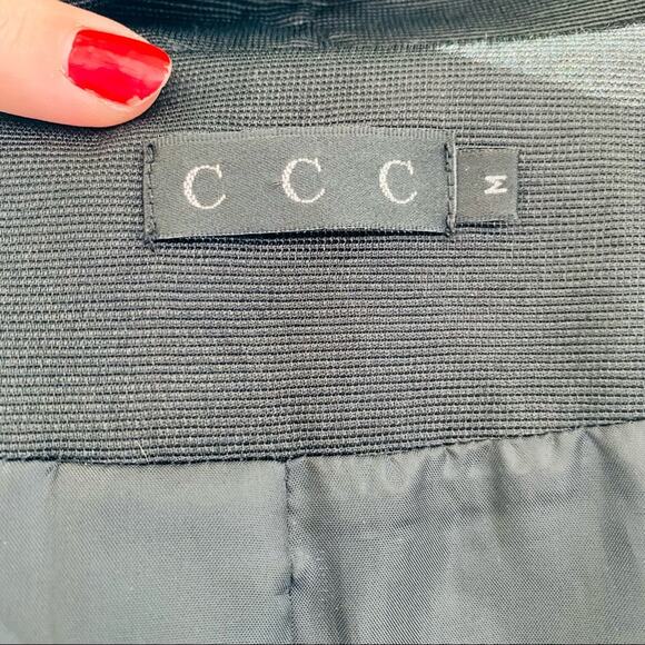 VINTAGE 90s CCC Washed Black Grey Tie Corset Back Button Trench Coat Jacket M - Picture 9 of 10